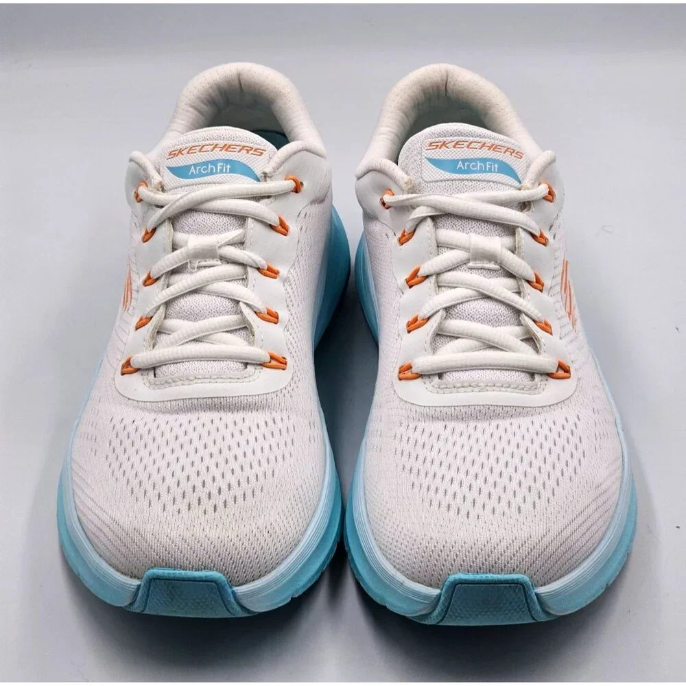 Skechers Men's White & Aqua Arch Fit 2 Athletic Running Sneakers Size 8.5 2904 - Picture 6 of 16
